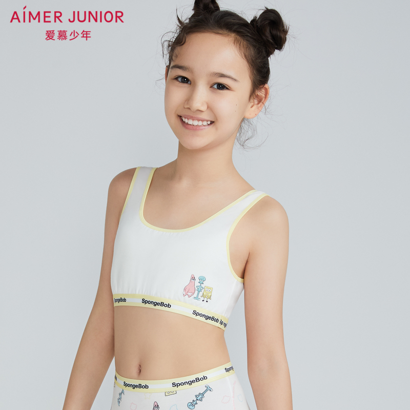 Aimer Junior爱慕少女海绵宝宝好友记少女一阶段短背心AJ1153581