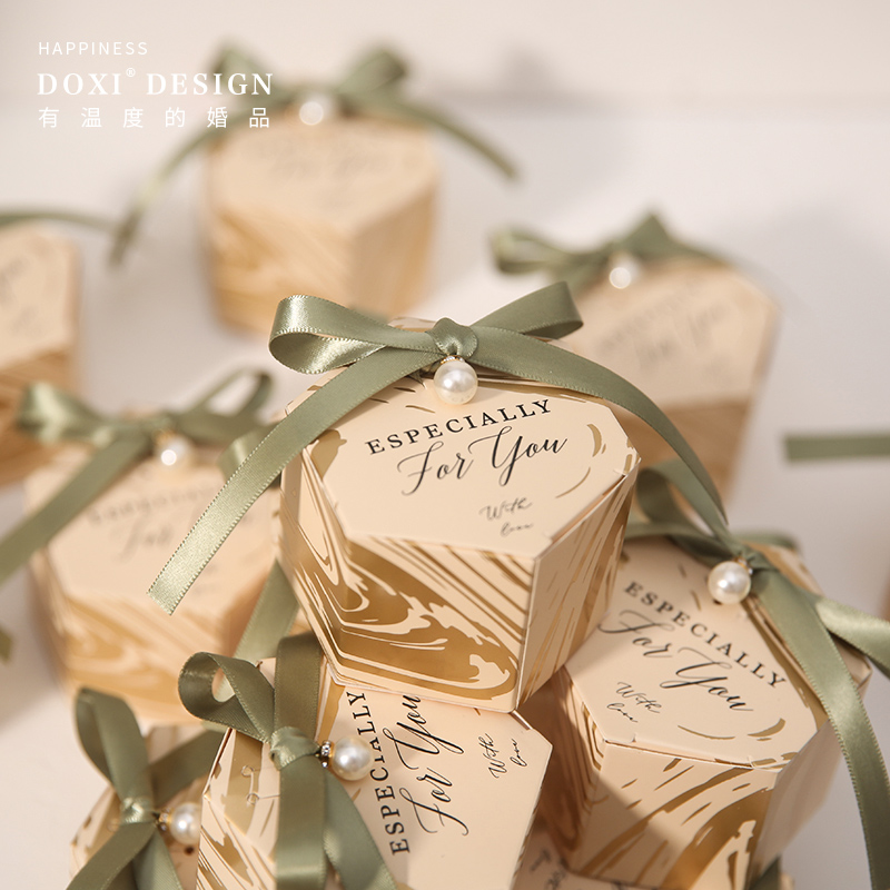 糖盒结婚ins风糖果盒子包装创意欧式婚礼喜盒礼盒清新六角喜糖盒
