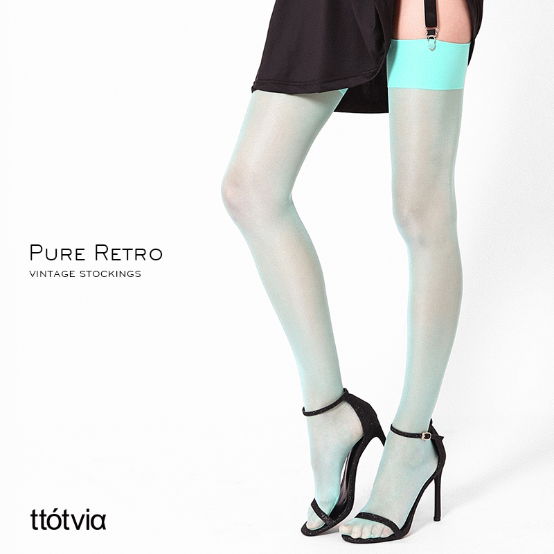 ttotvia 復古性感彩色長筒吊帶絲襪日系lolita可愛高筒過膝大腿襪