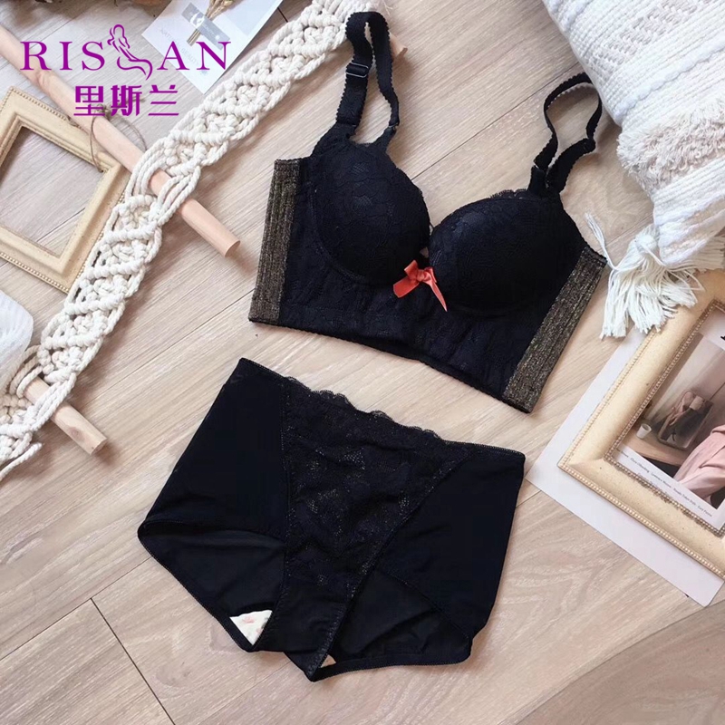 RISLAN/里斯蘭上托聚攏舒適新款法式蕾絲文胸套裝性感透氣內衣女